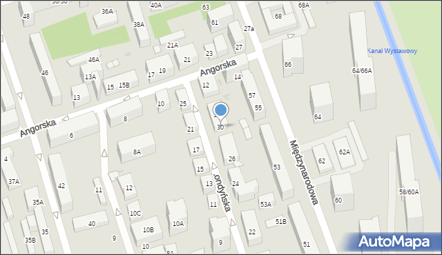 Warszawa, Londyńska, 30, mapa Warszawy