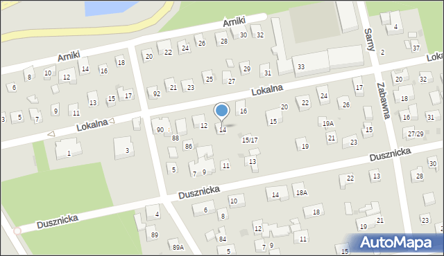 Warszawa, Lokalna, 14, mapa Warszawy