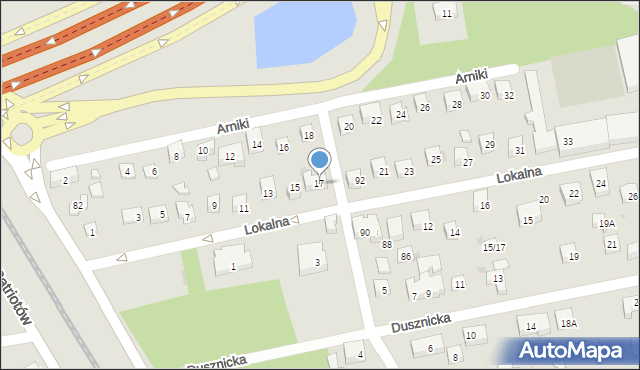 Warszawa, Lokalna, 17, mapa Warszawy