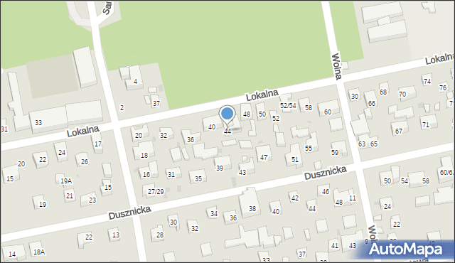 Warszawa, Lokalna, 44, mapa Warszawy