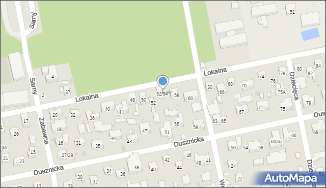 Warszawa, Lokalna, 52/54, mapa Warszawy