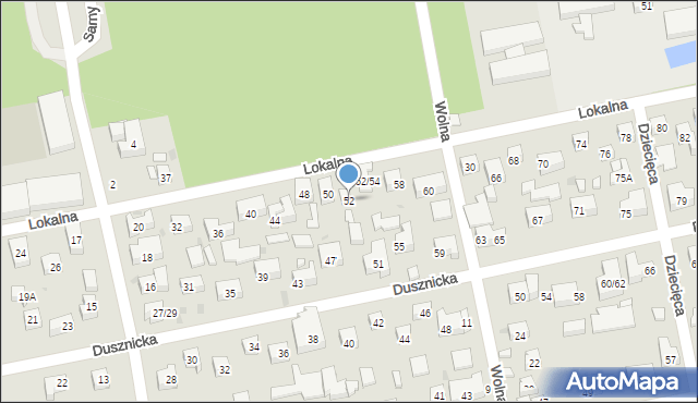 Warszawa, Lokalna, 52, mapa Warszawy