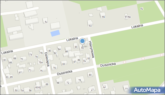 Warszawa, Lokalna, 92, mapa Warszawy