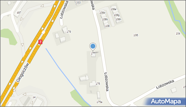 Włosań, Łobzowska, 177, mapa Włosań