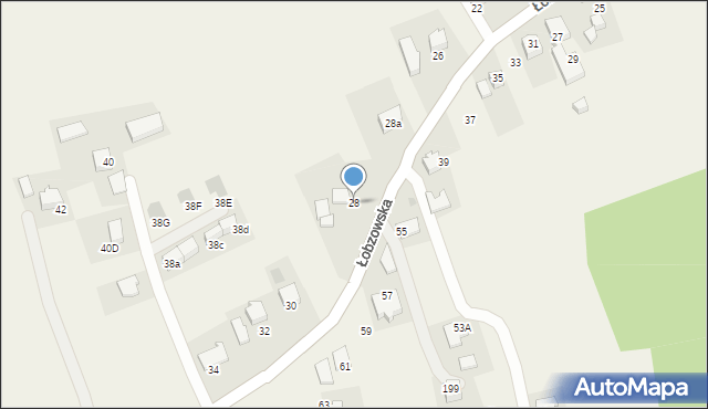 Włosań, Łobzowska, 28, mapa Włosań