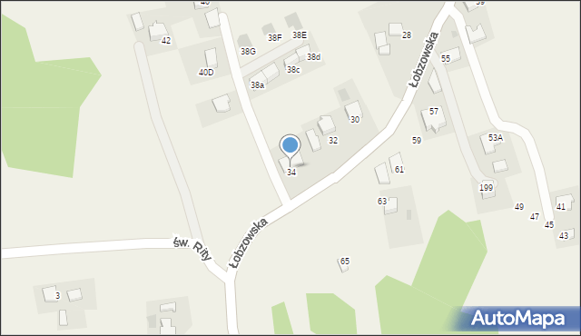 Włosań, Łobzowska, 38, mapa Włosań