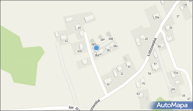 Włosań, Łobzowska, 38a, mapa Włosań