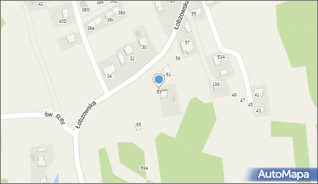 Włosań, Łobzowska, 63, mapa Włosań