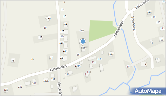 Włosań, Łobzowska, 66a, mapa Włosań