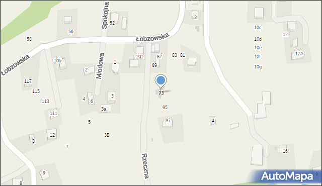 Włosań, Łobzowska, 93, mapa Włosań