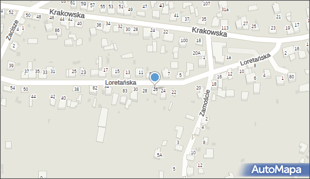 Wojnicz, Loretańska, 26, mapa Wojnicz