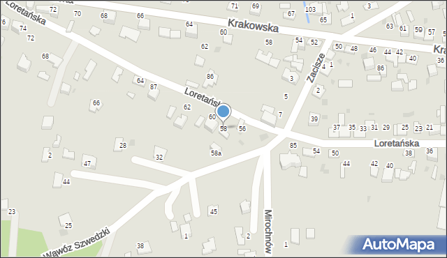 Wojnicz, Loretańska, 58, mapa Wojnicz