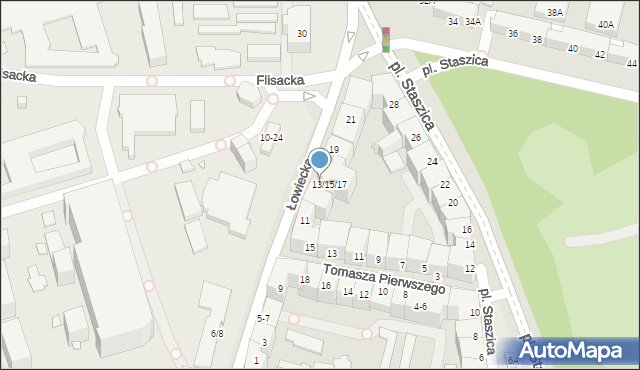 Wrocław, Łowiecka, 15, mapa Wrocławia