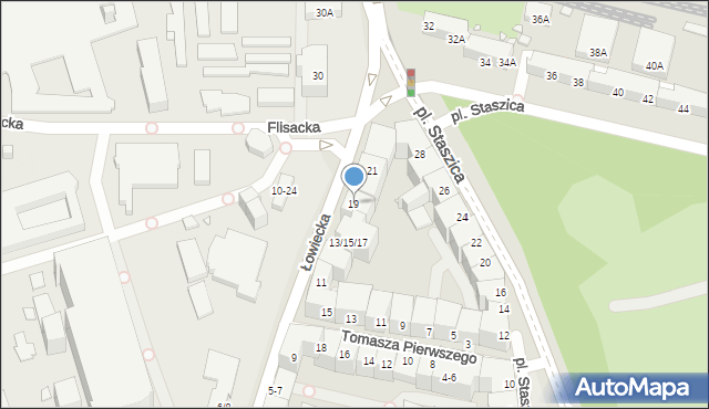 Wrocław, Łowiecka, 19, mapa Wrocławia