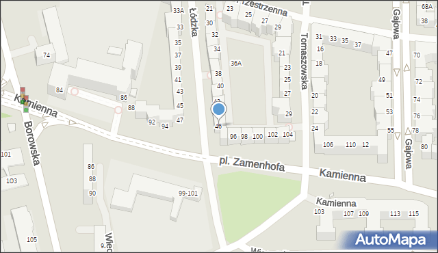 Wrocław, Łódzka, 46, mapa Wrocławia