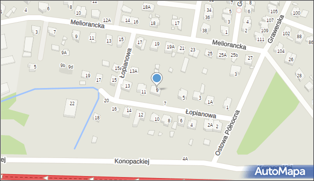 Wrocław, Łopianowa, 9, mapa Wrocławia