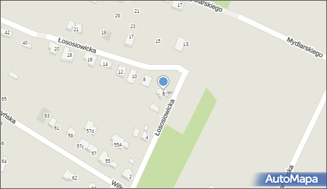 Wrocław, Łososiowicka, 6, mapa Wrocławia