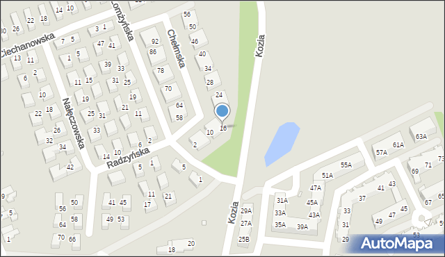 Wrocław, Łomżyńska, 16, mapa Wrocławia