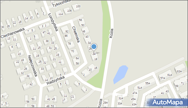 Wrocław, Łomżyńska, 24, mapa Wrocławia