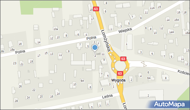 Wygoda, Łomżyńska, 13, mapa Wygoda