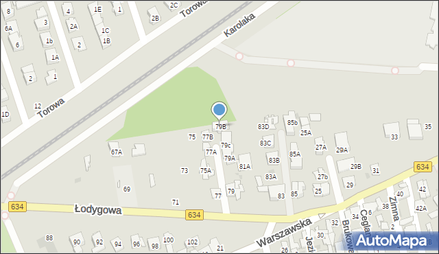 Ząbki, Łodygowa, 79B, mapa Ząbki