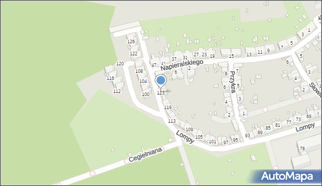 Zabrze, Lompy Józefa, 123, mapa Zabrza