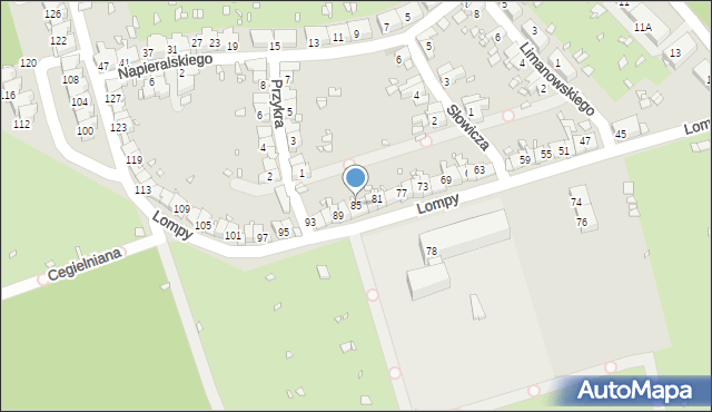 Zabrze, Lompy Józefa, 85, mapa Zabrza