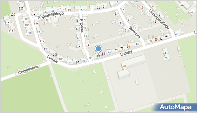 Zabrze, Lompy Józefa, 89, mapa Zabrza
