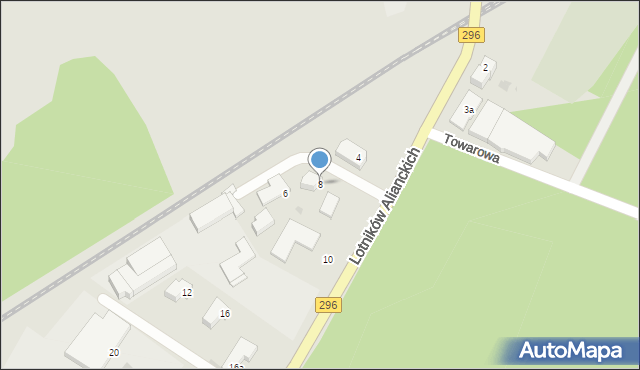 Żagań, Lotników Alianckich, 8, mapa Żagań