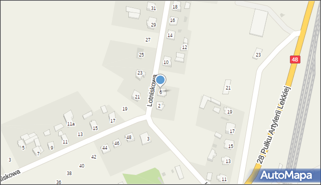 Zajezierze, Lotniskowa, 6, mapa Zajezierze