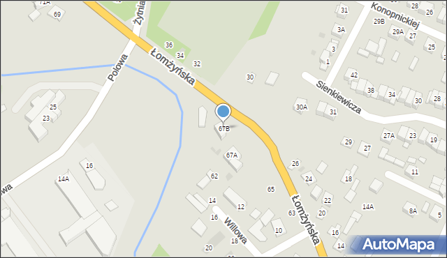 Zambrów, Łomżyńska, 67B, mapa Zambrów