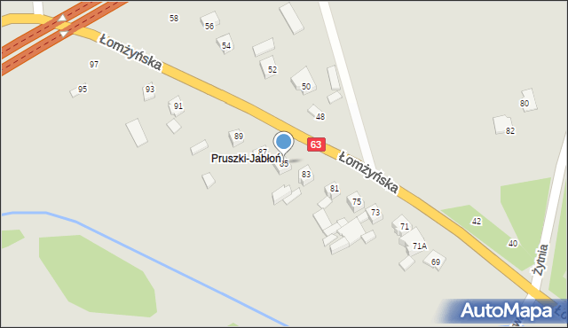 Zambrów, Łomżyńska, 85, mapa Zambrów