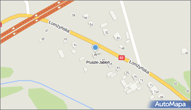 Zambrów, Łomżyńska, 89, mapa Zambrów