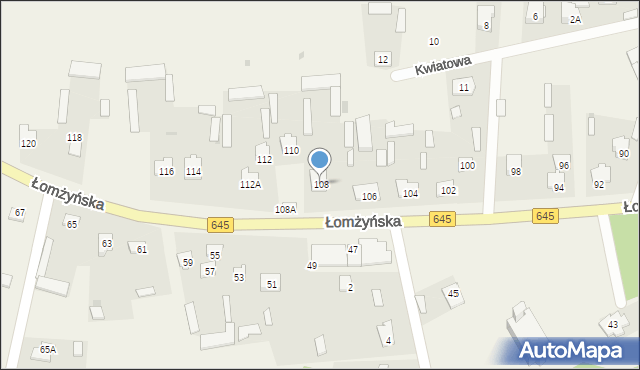 Zbójna, Łomżyńska, 108, mapa Zbójna