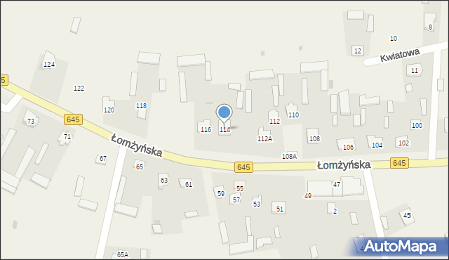 Zbójna, Łomżyńska, 114, mapa Zbójna