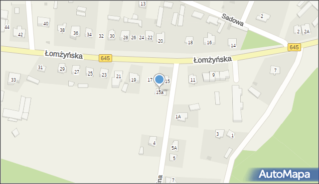 Zbójna, Łomżyńska, 15a, mapa Zbójna