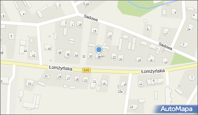 Zbójna, Łomżyńska, 28, mapa Zbójna