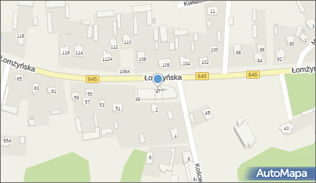 Zbójna, Łomżyńska, 47, mapa Zbójna