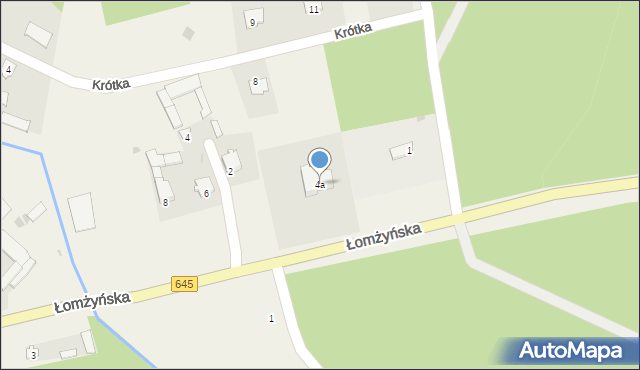 Zbójna, Łomżyńska, 4a, mapa Zbójna