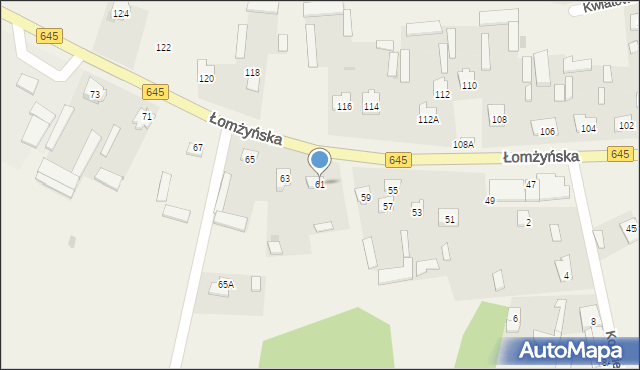 Zbójna, Łomżyńska, 61, mapa Zbójna