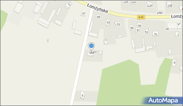 Zbójna, Łomżyńska, 65A, mapa Zbójna