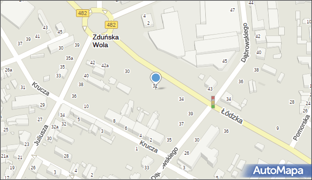 Zduńska Wola, Łódzka, 32a, mapa Zduńska Wola