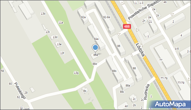 Zgierz, Łódzka, 86a, mapa Zgierz