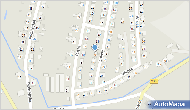 Ziębice, Lompy Józefa, 9, mapa Ziębice