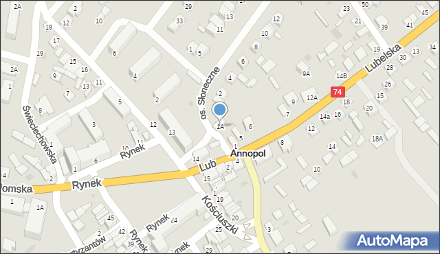 Annopol, Lubelska, 1A, mapa Annopol