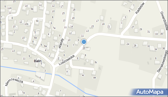 Balin, Luszowicka, 10, mapa Balin
