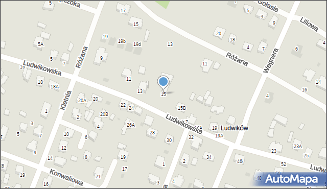 Bełchatów, Ludwikowska, 15, mapa Bełchatów
