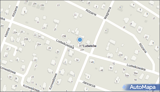 Bełchatów, Ludwikowska, 19, mapa Bełchatów