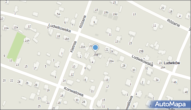 Bełchatów, Ludwikowska, 20B, mapa Bełchatów