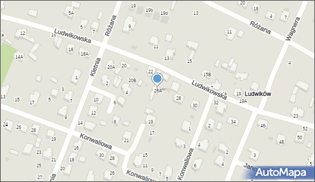 Bełchatów, Ludwikowska, 26A, mapa Bełchatów